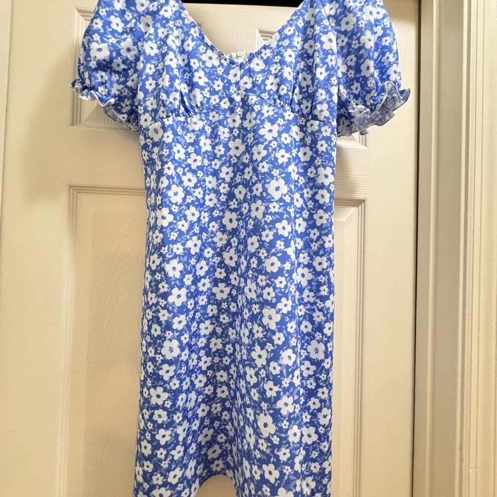 Cupshe Blue Floral Mini Dress